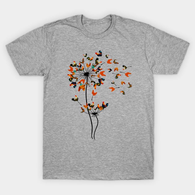 Dandelion Chicken Love T-Shirt by Phylis Lynn Spencer